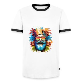 Malle Crew Party Urlaub Mallorca - Männer Kontrast-T-Shirt - Weiß/Schwarz - Vorne - AI Model Female 172 light (172cm) & AI Model Male 178 dark (178cm)