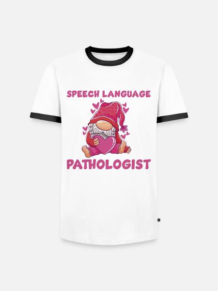Niedlicher Sprachpathologe Gnom - Männer Kontrast-T-Shirt - Weiß/Schwarz