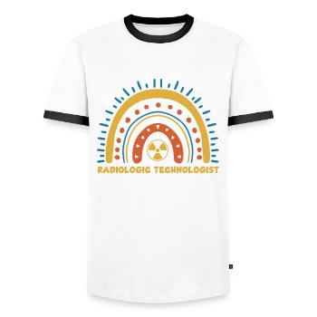 Cute radiology assistant rainbow - Men's Ringer Shirt - white/black - Front - AI Model Female 172 light (172cm) & AI Model Male 178 dark (178cm)