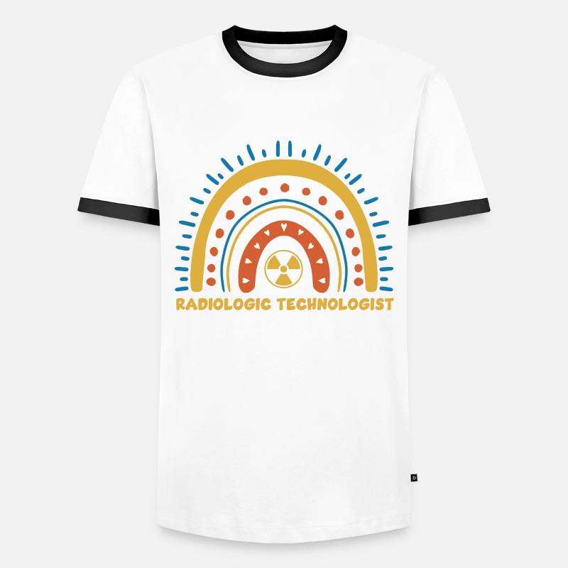 Cute radiology assistant rainbow - Men's Ringer Shirt - white/black