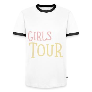 Amsterdam Girls Tour - T-shirt contrasté Homme - blanc/noir - Devant - AI Model Female 172 light (172cm) & AI Model Male 178 dark (178cm)