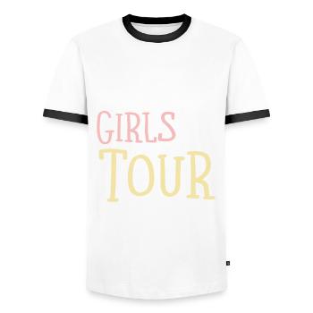 Barcelona Girls Tour - T-shirt contrasté Homme - blanc/noir - Devant - AI Model Female 172 light (172cm) & AI Model Male 178 dark (178cm)