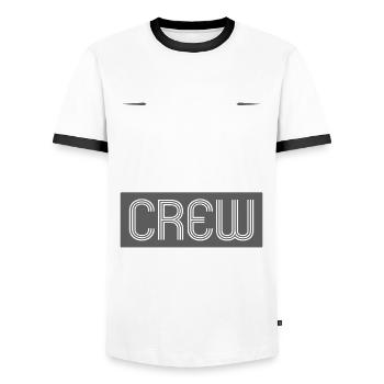 Équipe de barbecue - T-shirt contrasté Homme - blanc/noir - Devant - AI Model Female 172 light (172cm) & AI Model Male 178 dark (178cm)