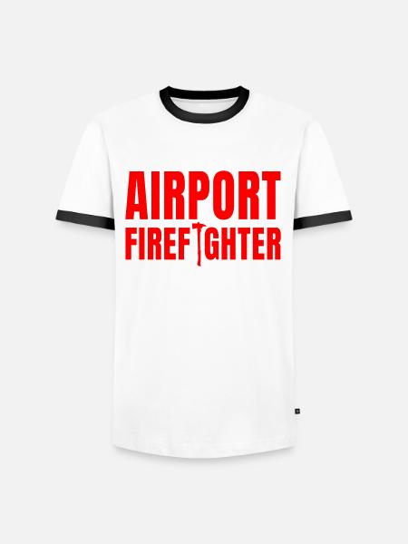 Airport firefighter - Men's Ringer Shirt - white/black