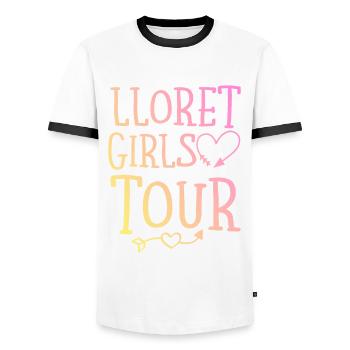 Lloret De Mar Girls Tour - T-shirt contrasté Homme - blanc/noir - Devant - AI Model Female 172 light (172cm) & AI Model Male 178 dark (178cm)