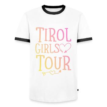 Tirol Girls Tour - T-shirt contrasté Homme - blanc/noir - Devant - AI Model Female 172 light (172cm) & AI Model Male 178 dark (178cm)