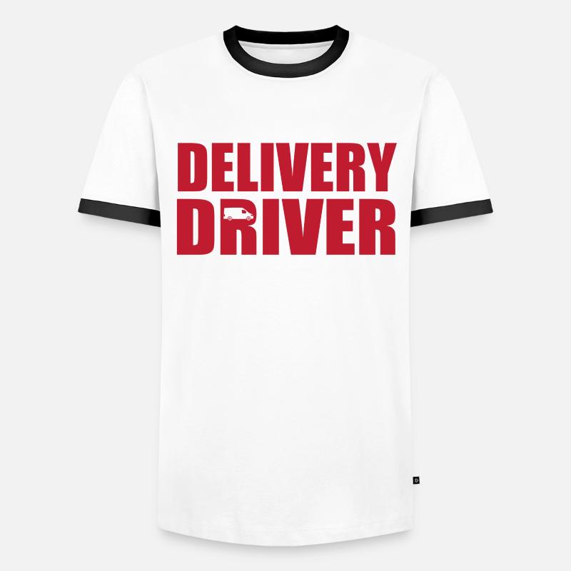 Lieferfahrer - Männer Kontrast-T-Shirt - Weiß/Schwarz