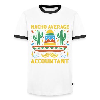 Funny Nacho Average Accountant - Men's Ringer Shirt - white/black - Front - AI Model Female 172 light (172cm) & AI Model Male 178 dark (178cm)