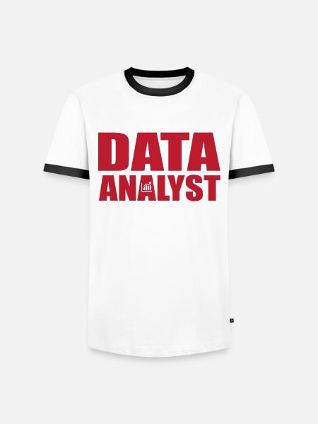 Great Data Analyst lettering motif - Men's Ringer Shirt - white/black