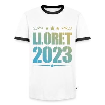 Lloret De Mar 2023 - Männer Kontrast-T-Shirt - Weiß/Schwarz - Vorne - AI Model Female 172 light (172cm) & AI Model Male 178 dark (178cm)