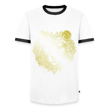Bär Grizzly Mandala gold - Männer Kontrast-T-Shirt - Weiß/Schwarz - Vorne - AI Model Female 172 light (172cm) & AI Model Male 178 dark (178cm)