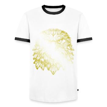 Adler Mandala gold - Männer Kontrast-T-Shirt - Weiß/Schwarz - Vorne - AI Model Female 172 light (172cm) & AI Model Male 178 dark (178cm)