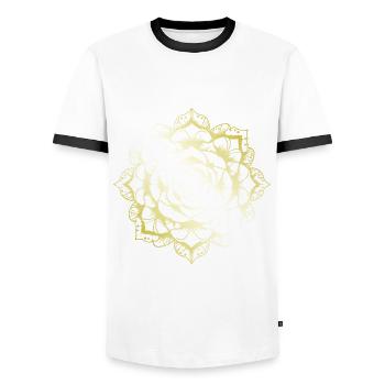 Rose Mandala gold - Männer Kontrast-T-Shirt - Weiß/Schwarz - Vorne - AI Model Female 172 light (172cm) & AI Model Male 178 dark (178cm)