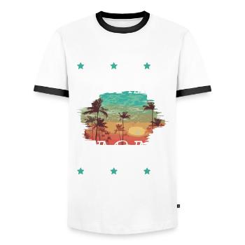 Croatia Holidays - Men's Ringer Shirt - white/black - Front - AI Model Female 172 light (172cm) & AI Model Male 178 dark (178cm)