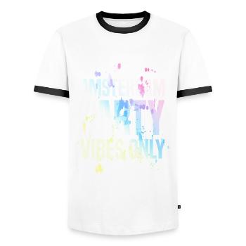 Amsterdam Party Vibes - Men's Ringer Shirt - white/black - Front - AI Model Female 172 light (172cm) & AI Model Male 178 dark (178cm)