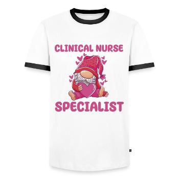Niedliche Klinische Krankenschwester - Männer Kontrast-T-Shirt - Weiß/Schwarz - Vorne - AI Model Female 172 light (172cm) & AI Model Male 178 dark (178cm)