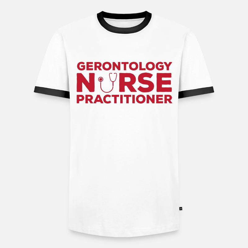 Gerontological nurse practitioner - Men's Ringer Shirt - white/black