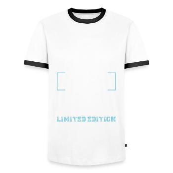 Papa Limited Edition Dad Vater - Men's Ringer Shirt - white/black - Front - AI Model Female 172 light (172cm) & AI Model Male 178 dark (178cm)