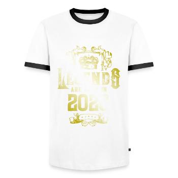 2026 legends geburtstag - Männer Kontrast-T-Shirt - Weiß/Schwarz - Vorne - AI Model Female 172 light (172cm) & AI Model Male 178 dark (178cm)