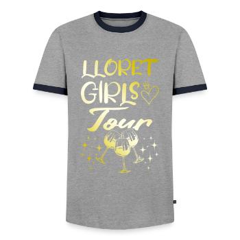 Lloret De Mar Girls Tour Gold - T-shirt contrasté Homme - gris/marine  - Devant - AI Model Female 172 light (172cm) & AI Model Male 178 light (178cm)