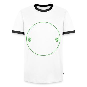 Sauvez l’océan - T-shirt contrasté Homme - blanc/noir - Devant - AI Model Female 172 light (172cm) & AI Model Male 178 dark (178cm)