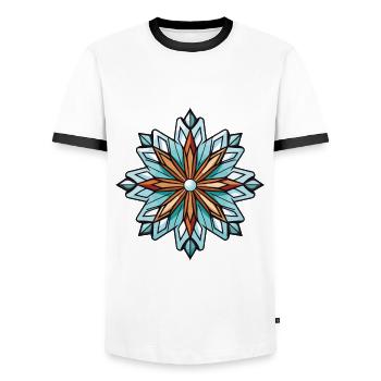 Symbole de givre Étoile Hiver Neige - T-shirt contrasté Homme - blanc/noir - Devant - AI Model Female 172 light (172cm) & AI Model Male 178 dark (178cm)