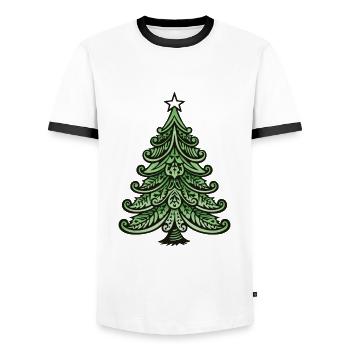 Arbre de Noël Noël - T-shirt contrasté Homme - blanc/noir - Devant - AI Model Female 172 light (172cm) & AI Model Male 178 dark (178cm)