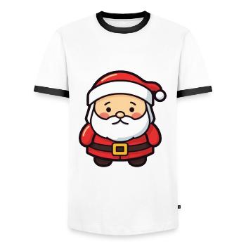 Père Noël drôle de Noël - T-shirt contrasté Homme - blanc/noir - Devant - AI Model Female 172 light (172cm) & AI Model Male 178 dark (178cm)