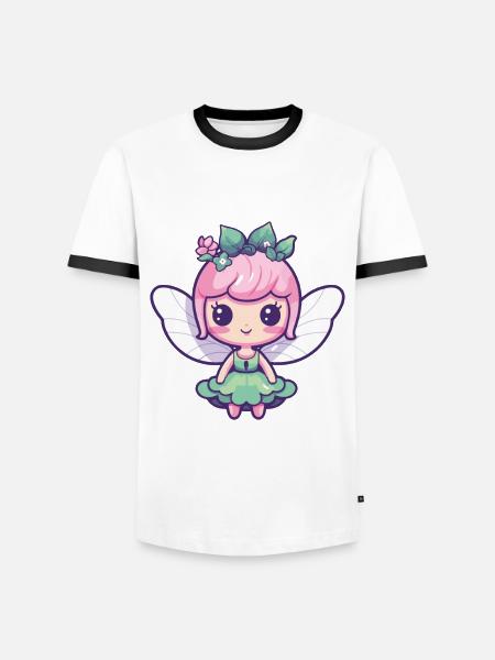Fee Comic Niedlich - Männer Kontrast-T-Shirt - Weiß/Schwarz