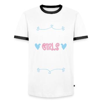 Lloret De Mar Girls Tour Coeur - T-shirt contrasté Homme - blanc/noir - Devant - AI Model Female 172 light (172cm) & AI Model Male 178 dark (178cm)