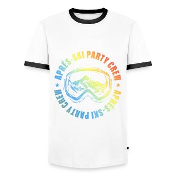 Apres Ski Party Crew Ski Berge Bunt - Männer Kontrast-T-Shirt - Weiß/Schwarz - Vorne - AI Model Female 172 light (172cm) & AI Model Male 178 dark (178cm)