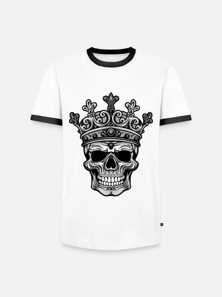 King Crown Skull Skull - Men's Ringer Shirt - white/black