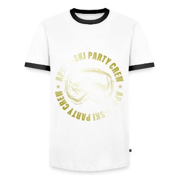 Apres Ski Party Crew Ski Berge - Männer Kontrast-T-Shirt - Weiß/Schwarz - Vorne - AI Model Female 172 light (172cm) & AI Model Male 178 dark (178cm)