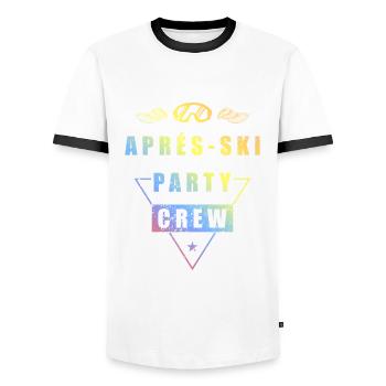 Apres Ski Team Spruch Bunt - Männer Kontrast-T-Shirt - Weiß/Schwarz - Vorne - AI Model Female 172 light (172cm) & AI Model Male 178 dark (178cm)