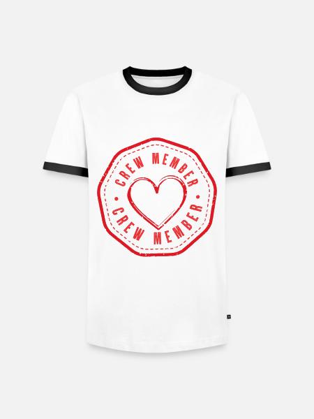 Crew Member Herz - Männer Kontrast-T-Shirt - Weiß/Schwarz