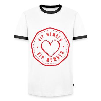 Vip Member Herz - Männer Kontrast-T-Shirt - Weiß/Schwarz - Vorne - AI Model Female 172 light (172cm) & AI Model Male 178 dark (178cm)