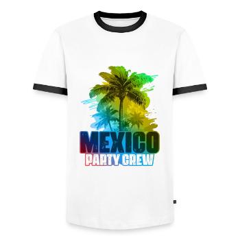 Mexico Party Crew Colorful - Men's Ringer Shirt - white/black - Front - AI Model Female 172 light (172cm) & AI Model Male 178 dark (178cm)