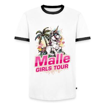 Malle Girls Tour Unicorn Holiday Mallorca - Men's Ringer Shirt - white/black - Front - AI Model Female 172 light (172cm) & AI Model Male 178 dark (178cm)