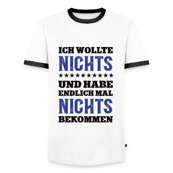 Nichts zum Geburtstag Kein Wunsch Nix Schenken Geb - Männer Kontrast-T-Shirt - Weiß/Schwarz - Vorne - AI Model Female 172 light (172cm) & AI Model Male 178 dark (178cm)