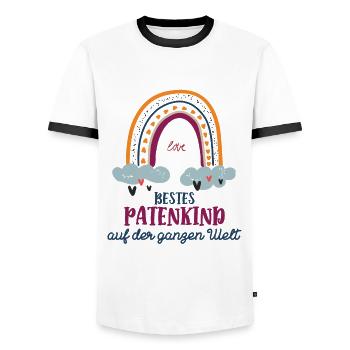 Bestes Patenkind Hochzeit Taufe Patensohn Paten - Männer Kontrast-T-Shirt - Weiß/Schwarz - Vorne - AI Model Female 172 light (172cm) & AI Model Male 178 dark (178cm)