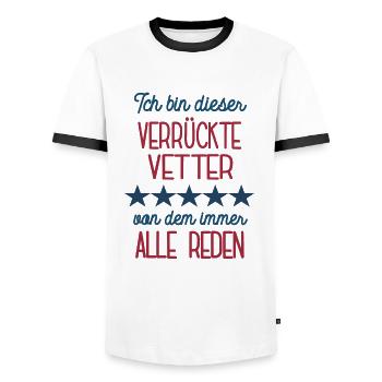 Vetter Lustige Geburtstag Idee Cousin Vettern - Männer Kontrast-T-Shirt - Weiß/Schwarz - Vorne - AI Model Female 172 light (172cm) & AI Model Male 178 dark (178cm)