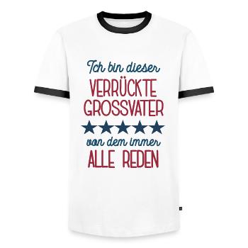 Ich Bin Der Verrückte Grossvater Opa Opi Großvater - Männer Kontrast-T-Shirt - Weiß/Schwarz - Vorne - AI Model Female 172 light (172cm) & AI Model Male 178 dark (178cm)