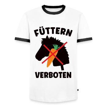 Füttern Verboten Pferd Reiter Horse Hobby Horsing - Männer Kontrast-T-Shirt - Weiß/Schwarz - Vorne - AI Model Female 172 light (172cm) & AI Model Male 178 dark (178cm)