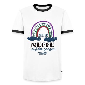 Bester Neffe Patenkind Neffen Patensohn - Männer Kontrast-T-Shirt - Weiß/Schwarz - Vorne - AI Model Female 172 light (172cm) & AI Model Male 178 dark (178cm)