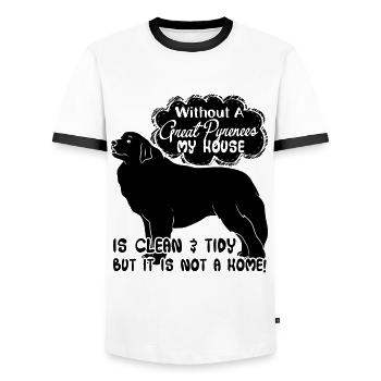 Without A Great Pyrenees - Men's Ringer Shirt - white/black - Front - AI Model Female 172 light (172cm) & AI Model Male 178 dark (178cm)