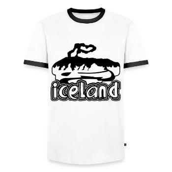 I Love Iceland - Men's Ringer Shirt - white/black - Front - AI Model Female 172 light (172cm) & AI Model Male 178 dark (178cm)