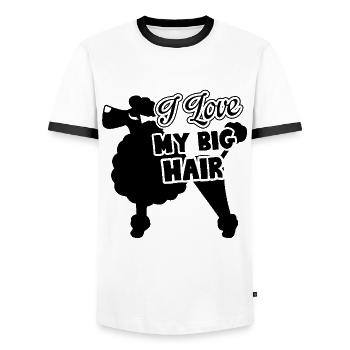 Poodle I Love My Big Hair - Men's Ringer Shirt - white/black - Front - AI Model Female 172 light (172cm) & AI Model Male 178 dark (178cm)