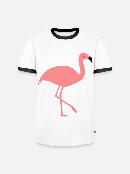 Flamingo - Männer Kontrast-T-Shirt - Weiß/Schwarz