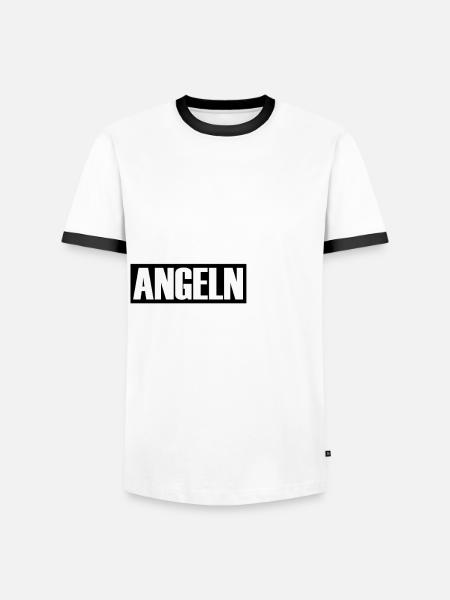 Angeln - Männer Kontrast-T-Shirt - Weiß/Schwarz