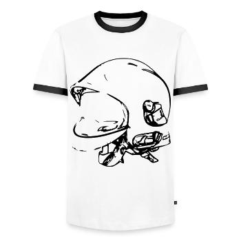 firefighter helmet f1 - Men's Ringer Shirt - white/black - Front - AI Model Female 172 light (172cm) & AI Model Male 178 dark (178cm)